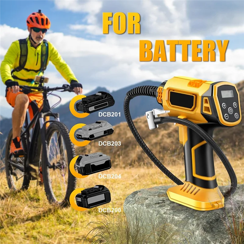 

ABUN-Cordless Air Compressor For DCB206 DCB205 DCB204 DCB181 With Digital Pressure Gauge
