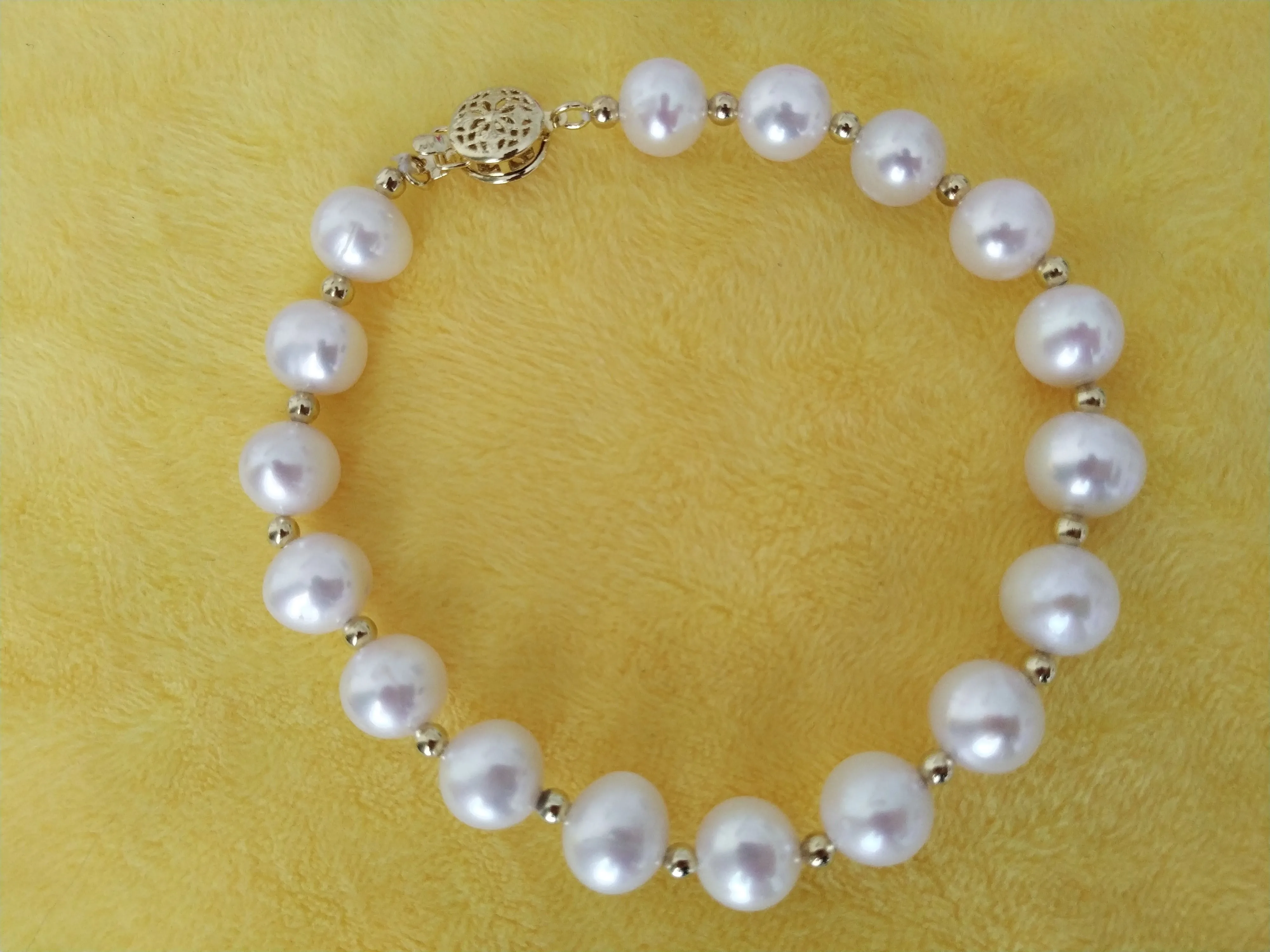 

Stunning AAA 9-10mm south sea white pearl bracelet 8" Premium Jewelry Gifts Jewelry