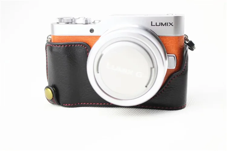 Real Genuine Leather Case Camera Video Bag Half Body Base for Panasonic Lumix GF7 GF8 GF9 GF10 Protective Opening Bottom Cover