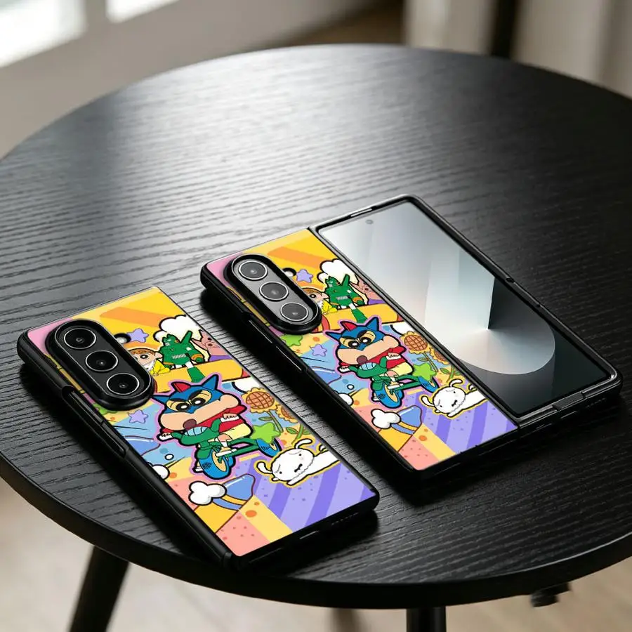 Back Phone Cover Case for Samsung Galaxy Z Fold 8 ZFold7 ZFold3 ZFold5 ZFold4 Z Fold 7 6 5 4 3 ZFold6 Japan C-Crayon Shin-Chans