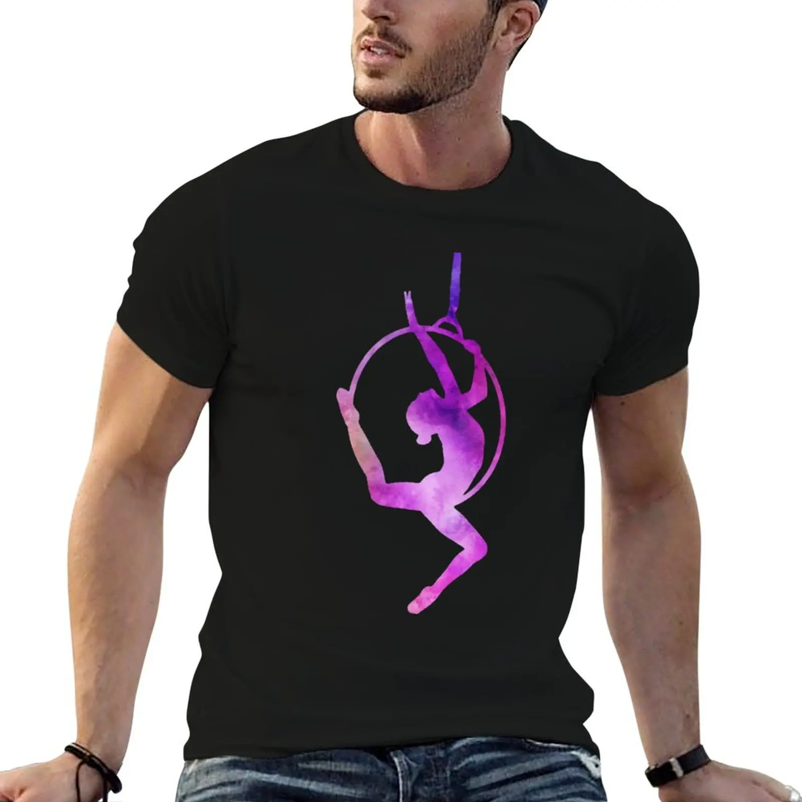 Lyra Hoop Aerial Artist T-Shirt Large Size Loose Casual Tee