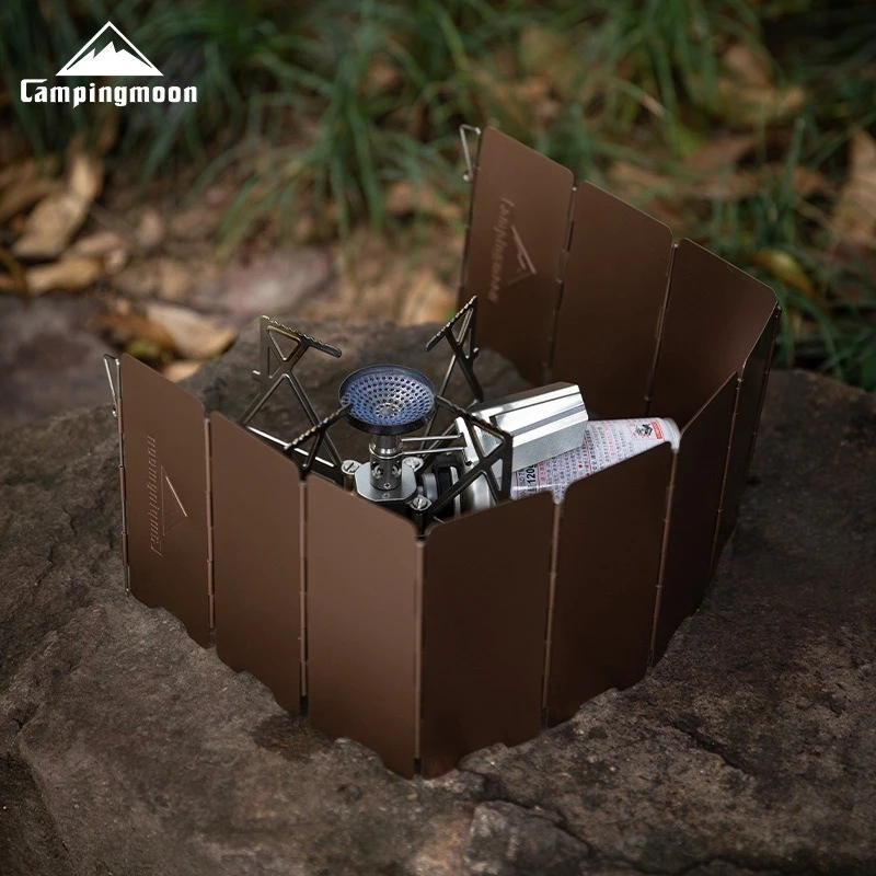 

CAMPINGMOON BKYD-8 Мини-оборудование для пикника Лобовое стекло из алюминиевого сплава Складная портативная плита Головка плиты Лобовое стекло