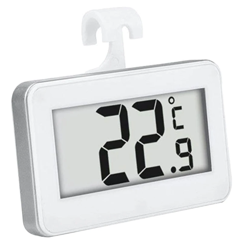 Waterproof Refrigerator Fridge Thermometer Large LED Screen Hangings Hook Digital Freezer Thermometer for Kitchen Room