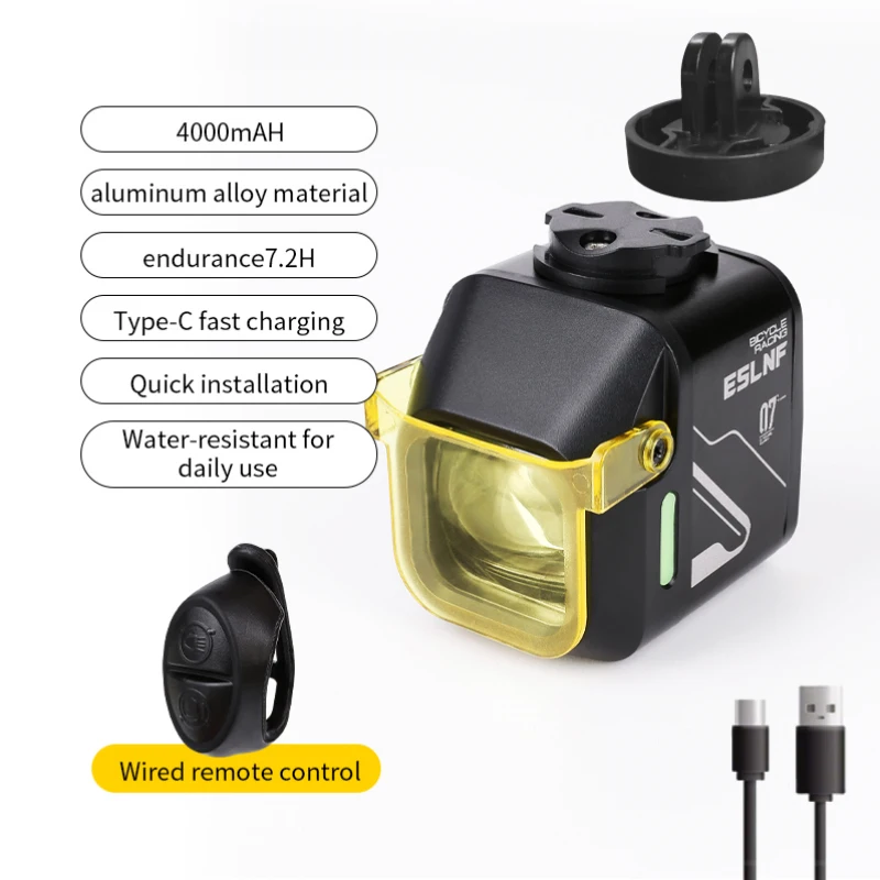 ESLNF High Brightness 1200 Lumens Aluminum Alloy Bicycle Headlight 4000mAh Front Light for Cycling Safety Bike Light