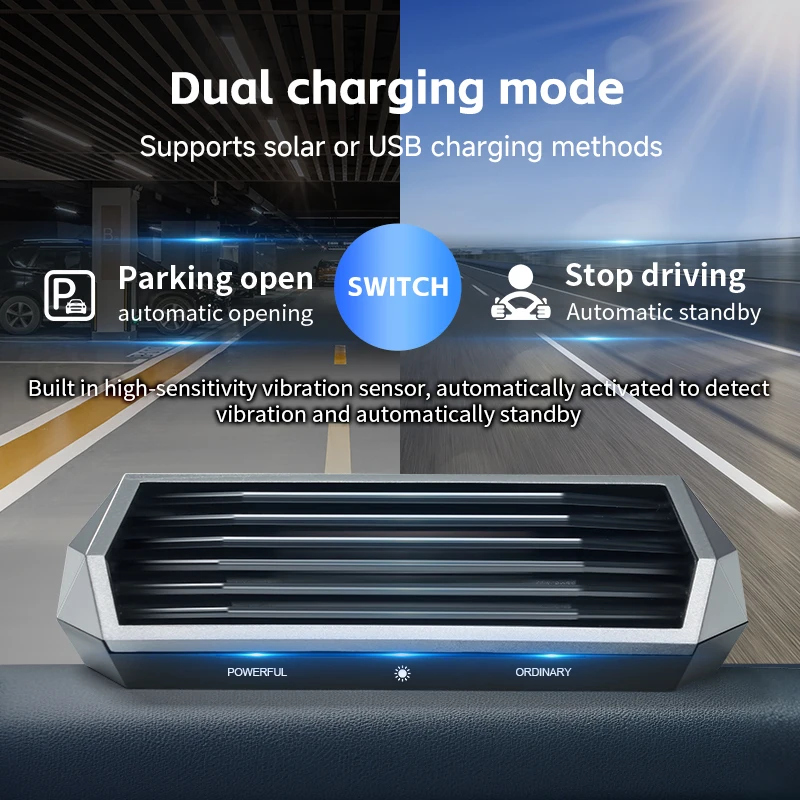 1pc Car Mounted Solar Purifier, Intelligent Technology, Stop Running While Driving, Automatic Start When Parking, For Use in the