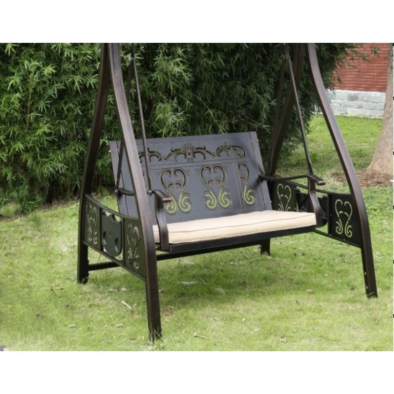 Outdoor swing patio swing outdoor, double hammock indoor patio cradle chair home garden wrought iron rocking chair