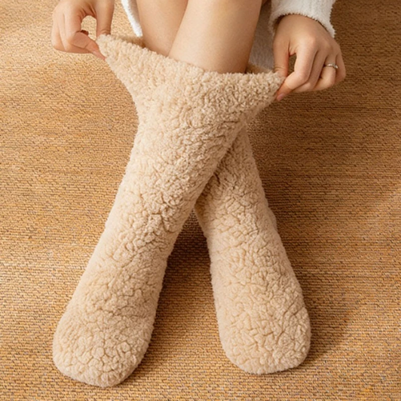 Calzini da pavimento per interni, calzini pantofola ispessiti antiscivolo, ispessiti e confortevoli per le donne