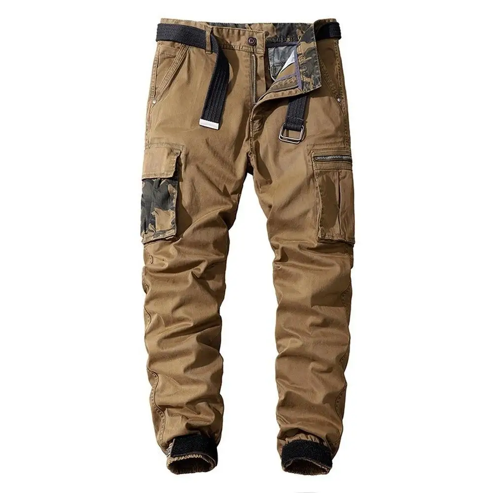 Plus Size 30-40 Men Cargo Pants Spring Autumn  Casual Muti Pocket Cotton Slim Straight  Elastic Long Outdoor Joggers