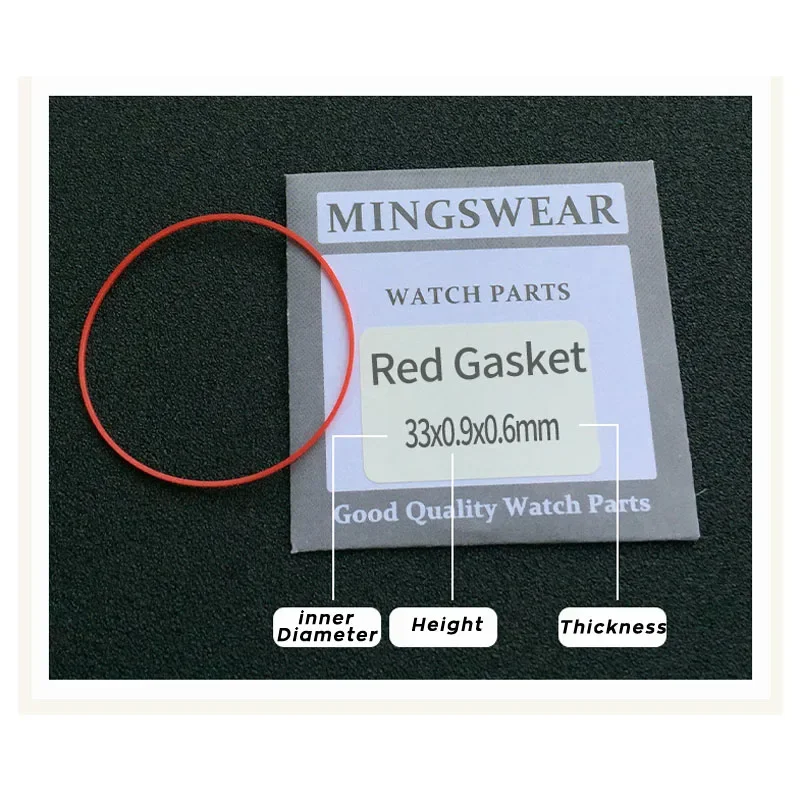 Watch Back Cover Waterproof Red Plastic Gasket Table Seal O Ring 16-42mm Dia 0.9mm High 0.6mm Thick For Back Case Watch Parts