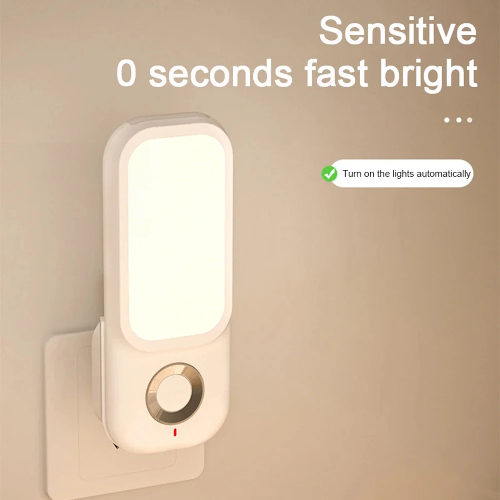 LED Motion Sensor Night Light Creative Home Sensor Wireless Charging Plug-In Light Sensor Flashlight For Bedroom Hallway