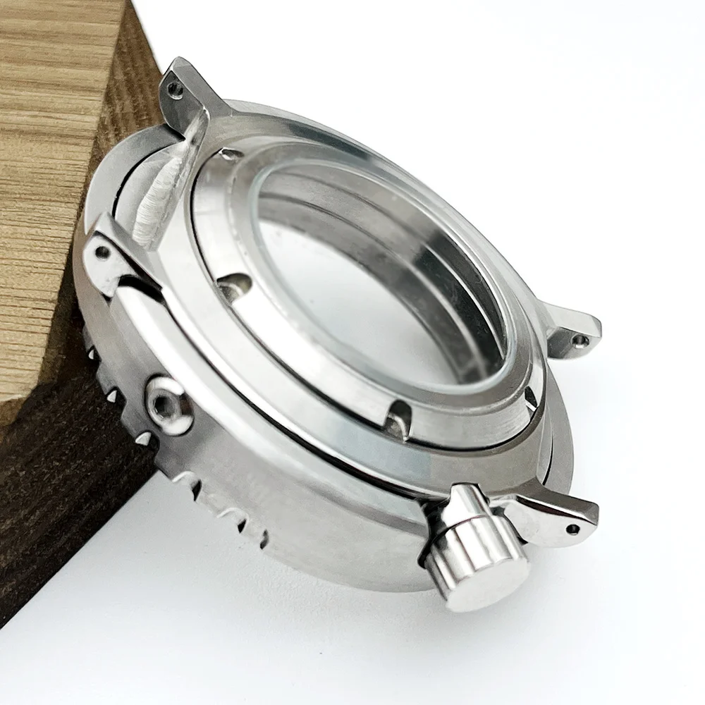 Cassa per orologio in scatola con custodia per tonno da 47 mm con inserto per lunetta 38x31,5 mm adatto per cassa con movimento 7S26 NH34 NH36 NH35 Custodie posteriori trasparenti