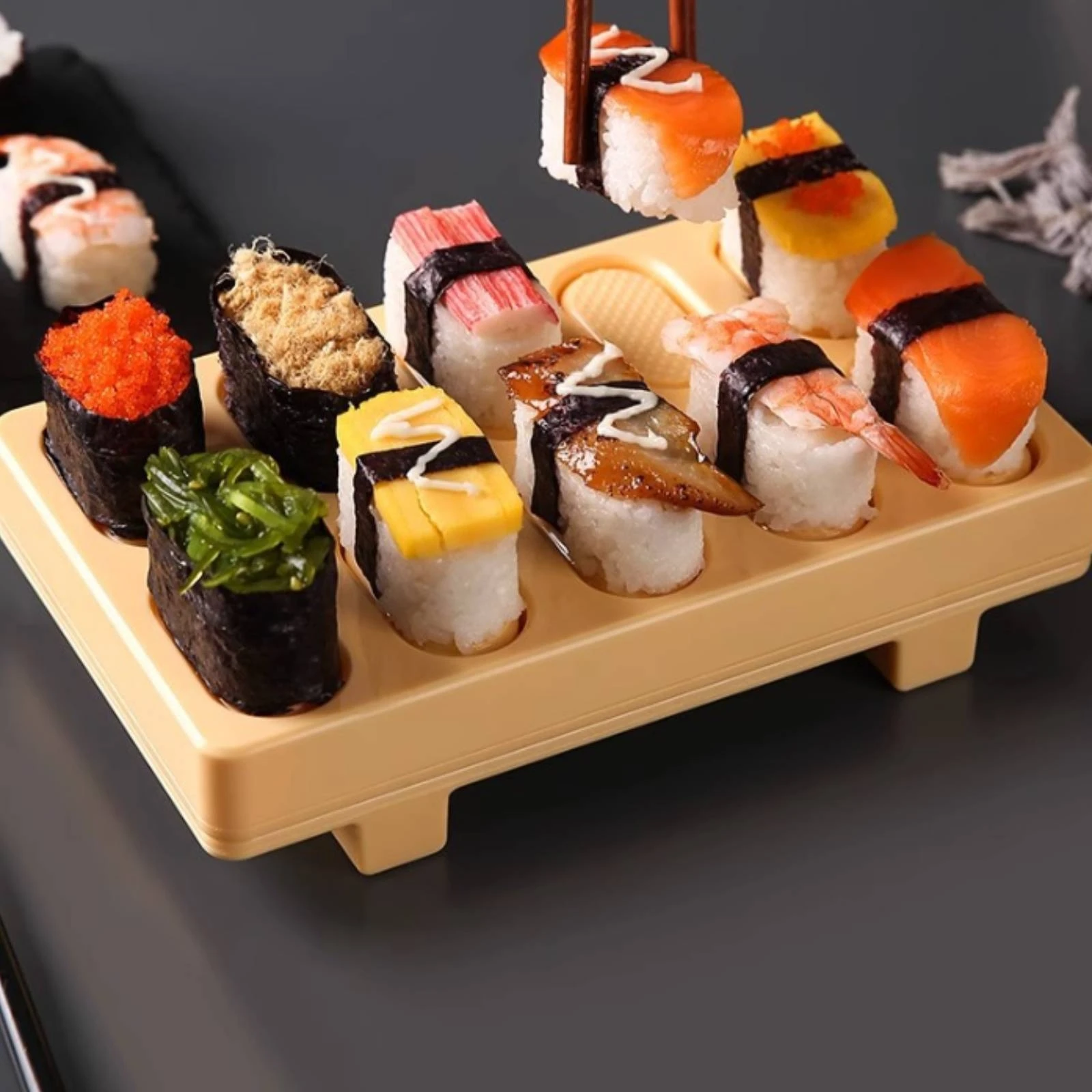 Meal Prep Onigiri - Sushimaker met lepel, rechthoekige sushi-pers, onigiri-vorm,
