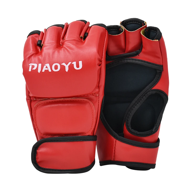 

Professional Boxing Training Gloves Half Finger Leather Cushion for Adult Sanda Boxing UFC Training Finger protection