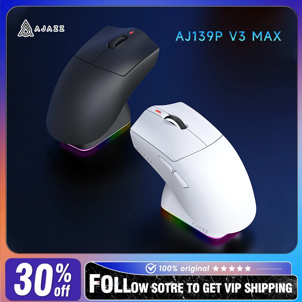 

Беспроводная мышь AJAZZ AJ139P V3 MC/MAX, трехрежимная, легкая, 69 г, датчик PAW3311/PAW3395, офисная мышь 1000 Гц с магнитным основанием