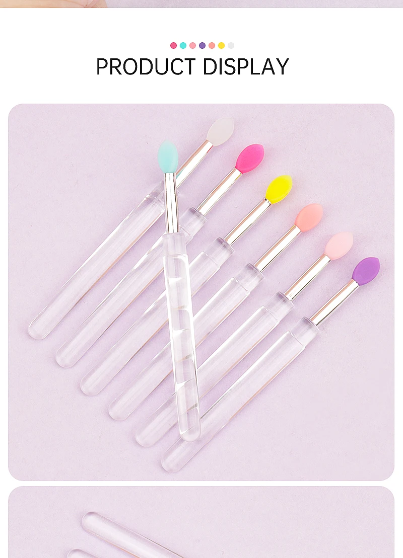 5 stücke klare Silikon Lippen bürste mit Abdeckung Concealer Pinsel wie Fingers pitzen q weiche Lippenstift Make-up Pinsel runden Kopf nicht gebrochen – Detail 8