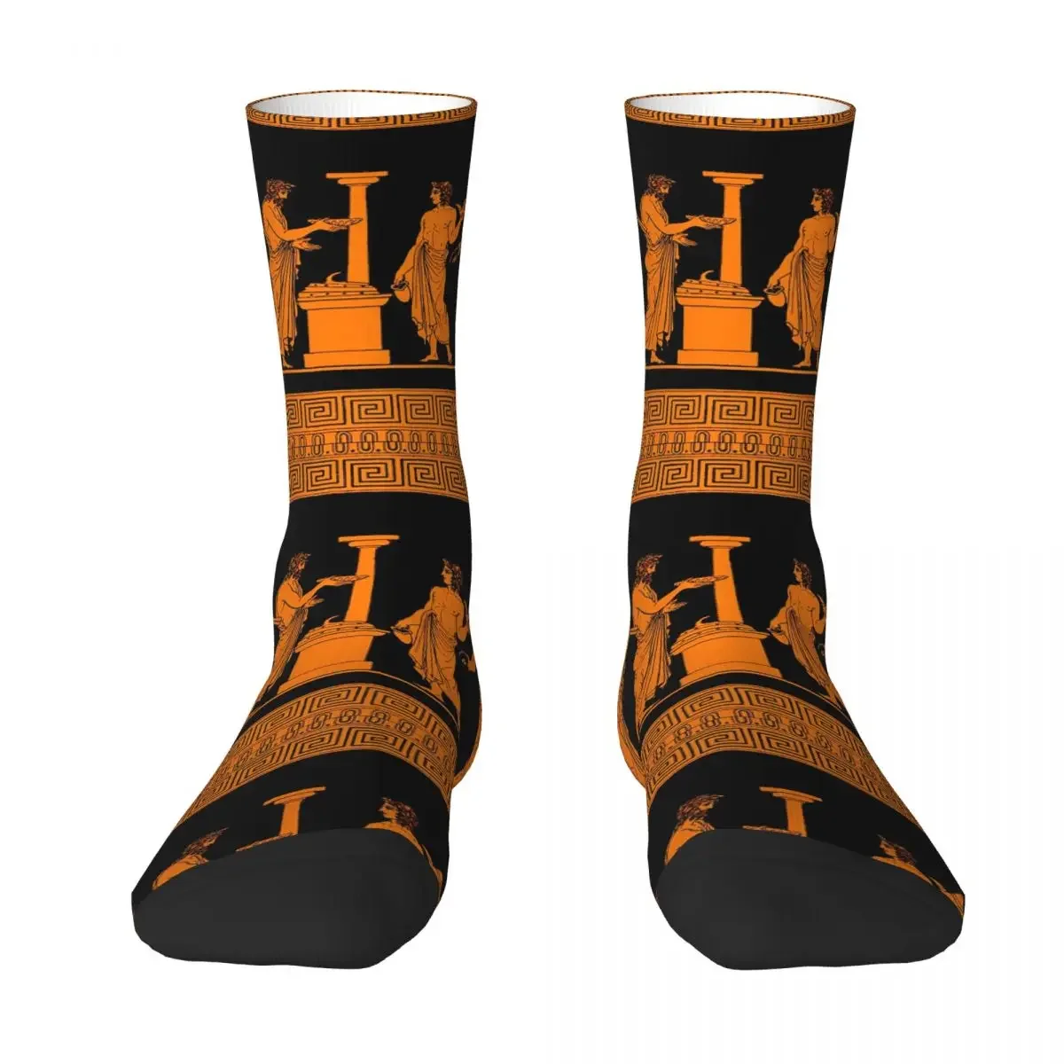 Red Figure Greek Vase Offering Scene Socks Harajuku Sweat Absorbing Stockings All Season Long Socks Accessories for Unisex Gifts