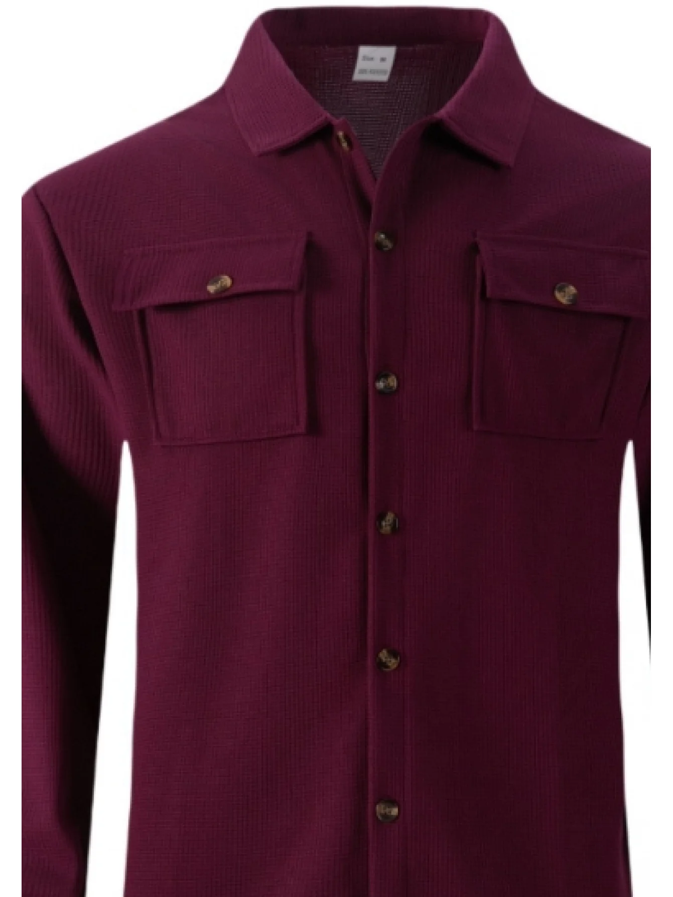 Ensemble deux pièces pantalon gaufré à manches longues, couleur unie, double poche, cardigan boutonné, chemise, nouvelle collection automne