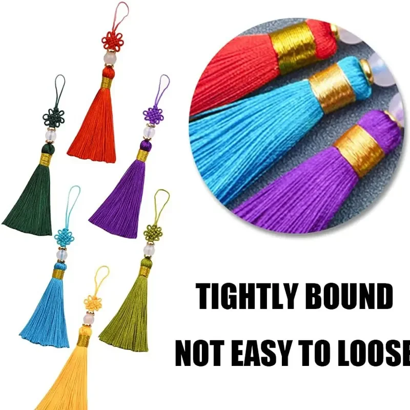 5-20Pcs Small Chinese knot Tassels Silky Bookmark Tassel Handmade Mini Tassels for Jewelry Making Crafts DIY Sewing Accessories