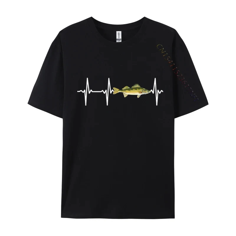 Walleye Heartbeat For Freshwater Fish Fishing Lovers Normal Tops Shirt Cute Fitness Tight Men T Shirt Design Tee Shirt