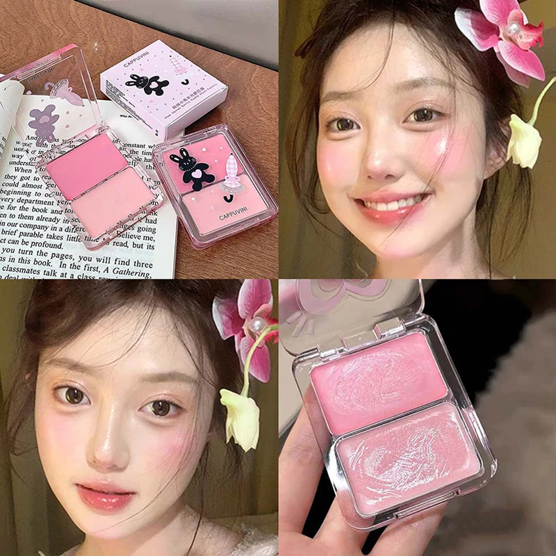 1Pc Cappuvini Water Shining Cheek Blush Highlighter Cream High Gloss Glitter Rouge Natural Brightening Face Contouring Makeup