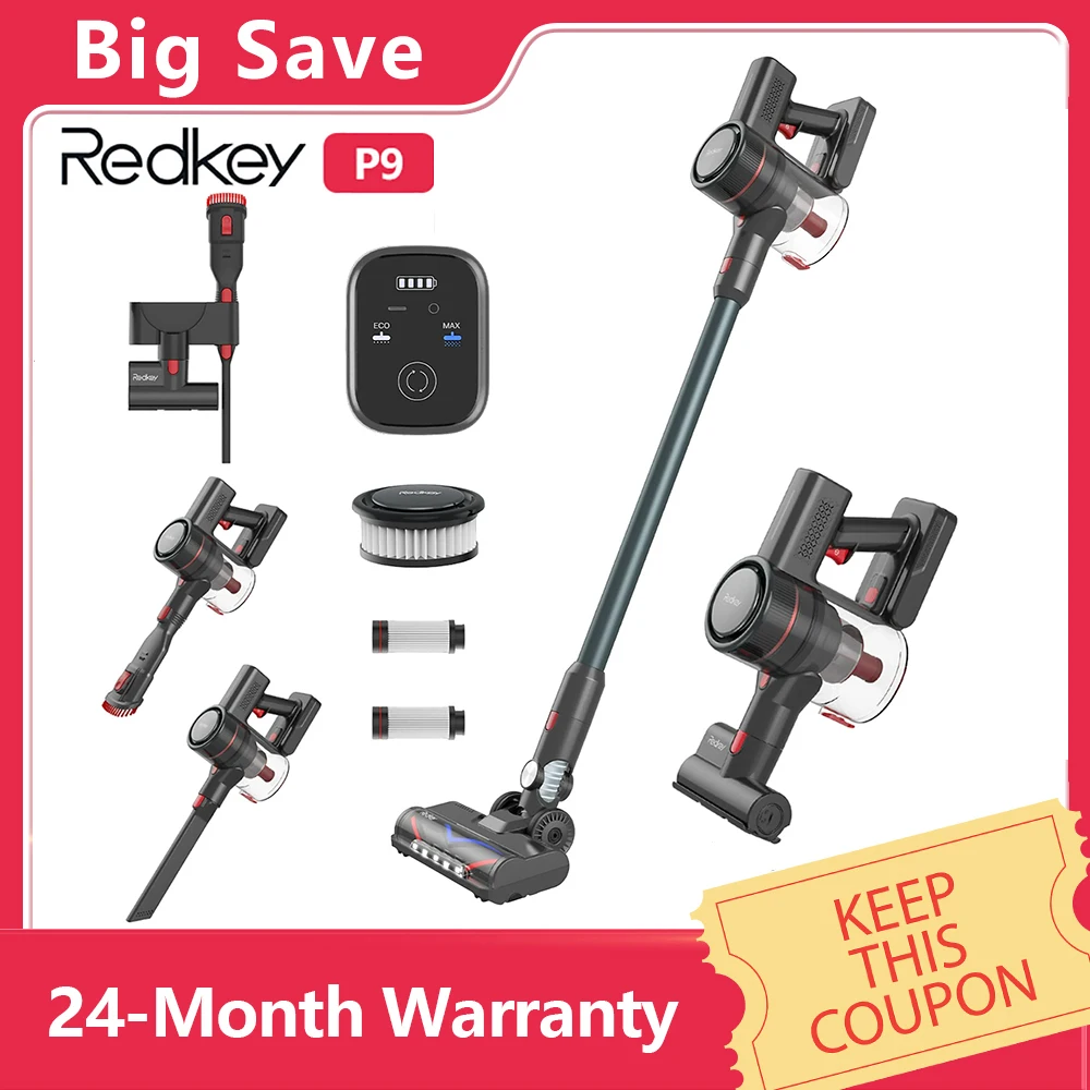 Redkey p9 Akku-Staubsauger Akku 8-in-1-Handstaubsauger 30kpa 350w Doppel-Hepa-Filter LED-Anzeige