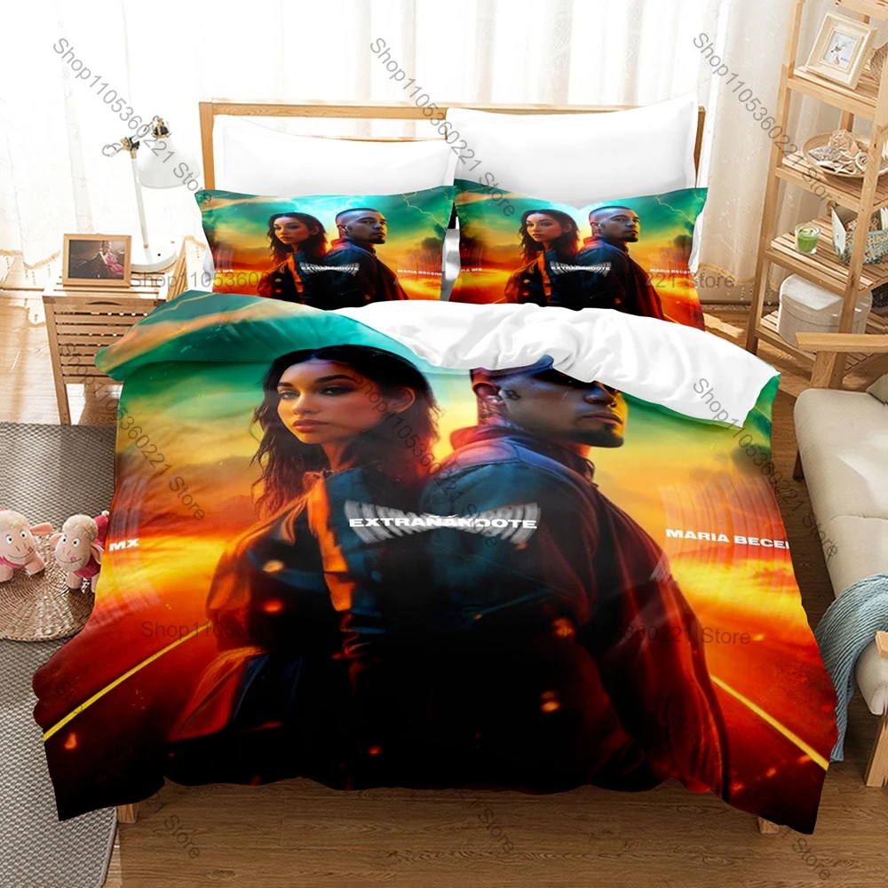 Latin Reggaeton Pop Style Duvet Cover + 2 Pillowcases Maria Becerra Digital Printed Wrinkle Resistant Bedding Ideal Birthday