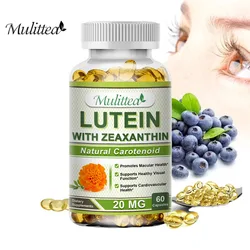 Mulitea Eye Vitamins Lutein Zeaxanthin Capsules Improve Eyesight Eye Strain Dry Eyes Removal Discomfort Relieves fatigue