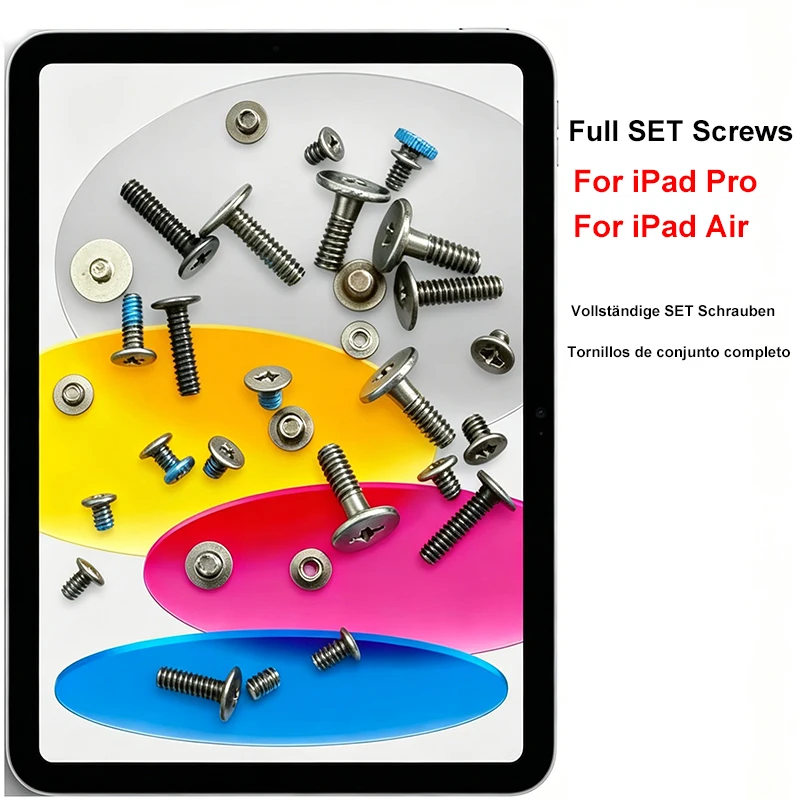 Complete Full Screw Replacement Set, Repair Parts Screws For iPad Air 2 3 4 5 6 & iPad Pro 9.7 10.5 11 12.9 +Pentalobe Bottom