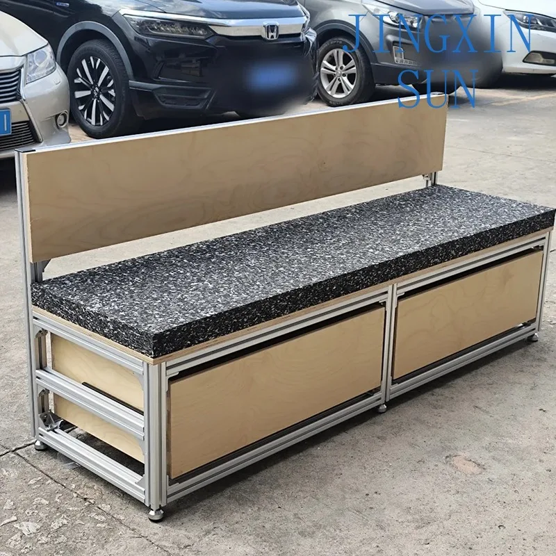 birch ocean board backrest bench aluminum profile industrial wind commercial milk tea shop locker card seat sofa