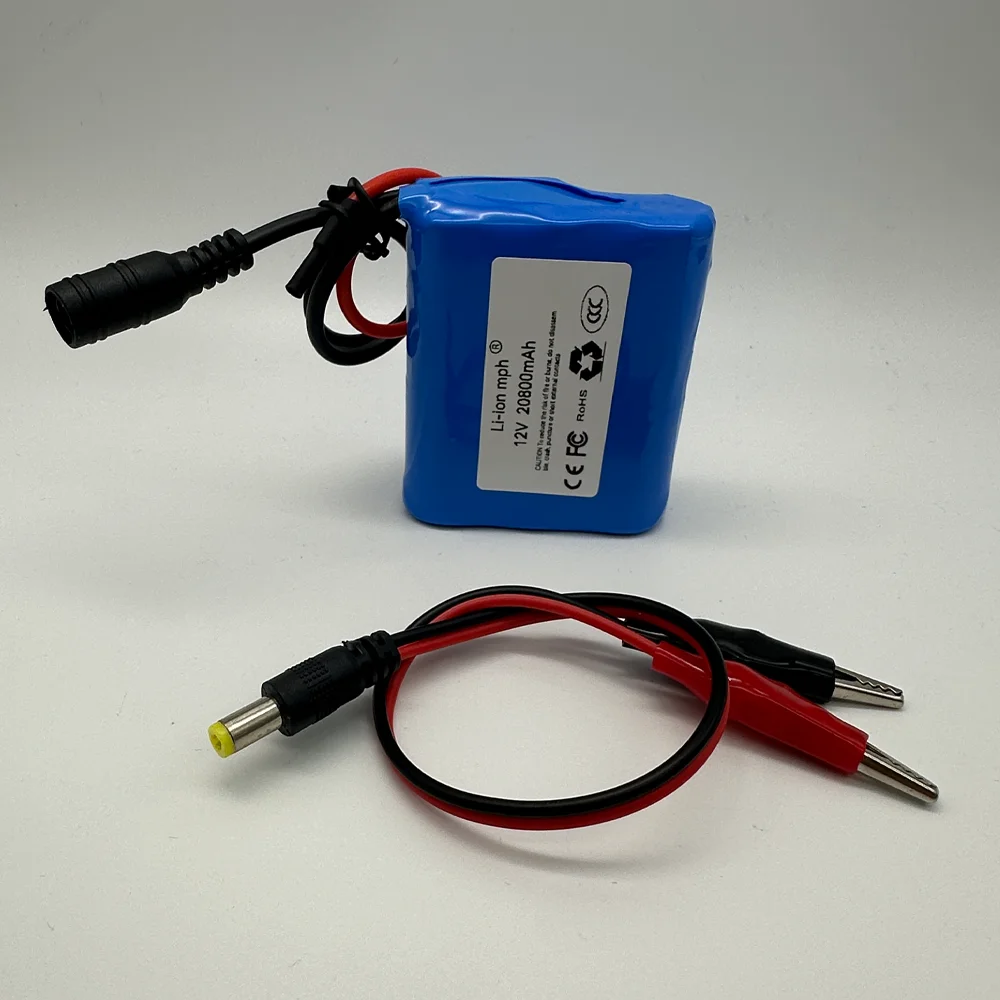 

Upgraded 12V 20.8Ah Battery Pack 3S1P Protection Plate12V 20800mAh 18650 Lithium ion DC 12.6V Super Rechargeable Battery+Charger
