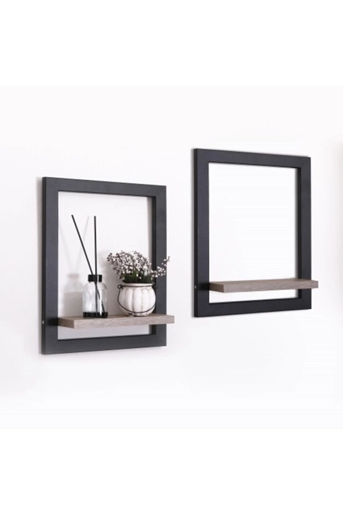 Functional Natural Wood Antiquity Color Square Solid Wall Shelf Table Organizer Kitchen Bathroom Shelf Bookcase Living Room