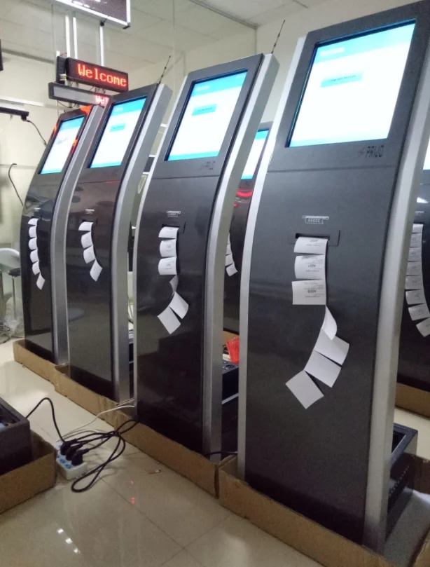 Lcd Digital Signage Kiosk Automatic Line Up Queue Up Calling Machine Calling Ticket System for Hospital Bank with Printer