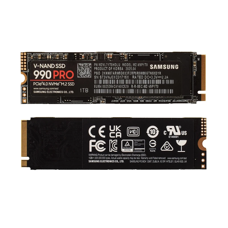 삼성 990 Pro SSD 500GB 1TB 2TB 내장형 솔리드 스테이트 드라이브 하드 디스크 NVMe M.2 2280 TLC PCIe Gen 4.0 x 4 노트북 PC용