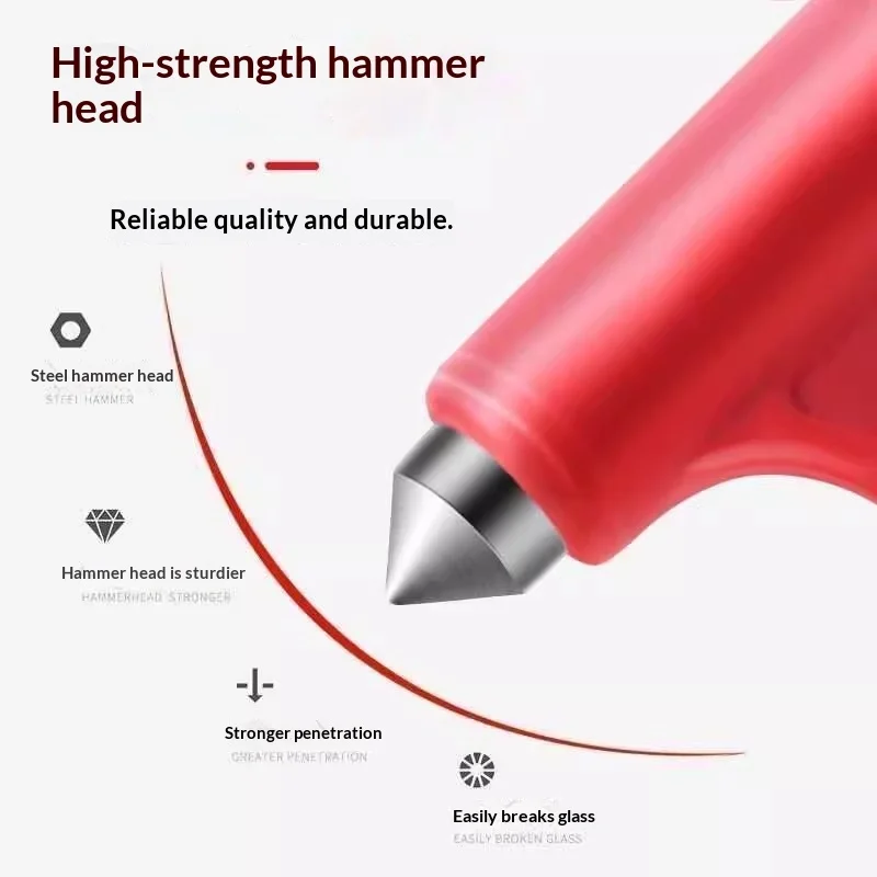 Portable Car Emergency Escape Tool, Safety Hammer Glass Window Breaker & Seat Belt Cutter, Life-Saving Rescue Device for Vehicle