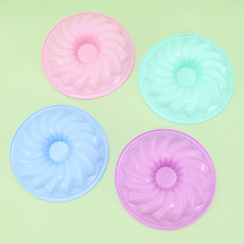 シリコン表面ケーキパン、3Dラウンド型耐熱皿、キッチン溝付きチューブ形状、カップケーキモールド、ケーキ装飾アクセサリー