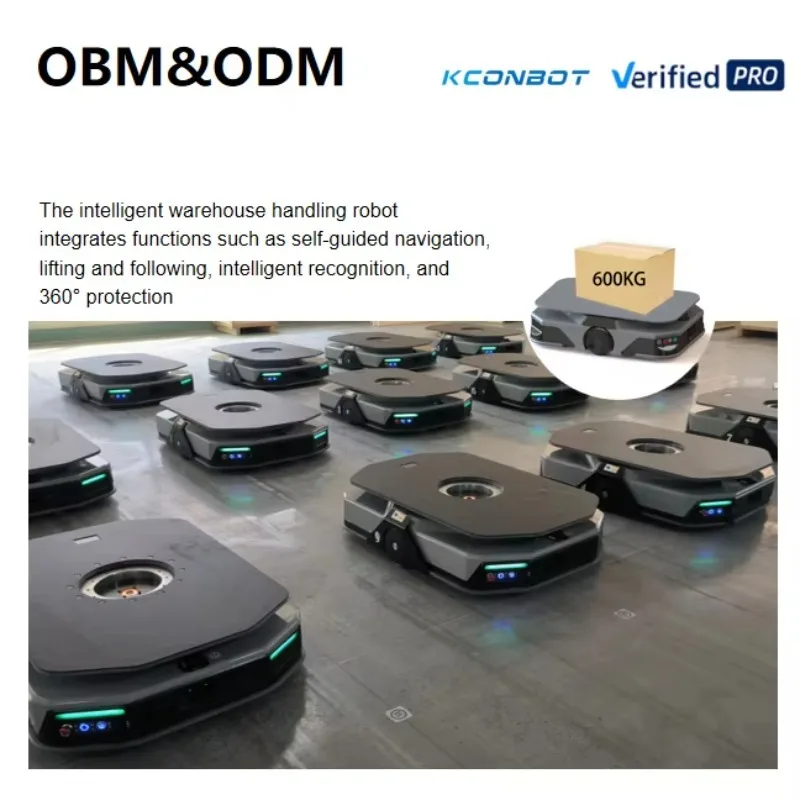 Avg Logistics Robotic Trade 600kg Laadvermogen Navigatie Ip67 AGV Robotic Warehouse Logistics Robotic voor materiaalbehandeling