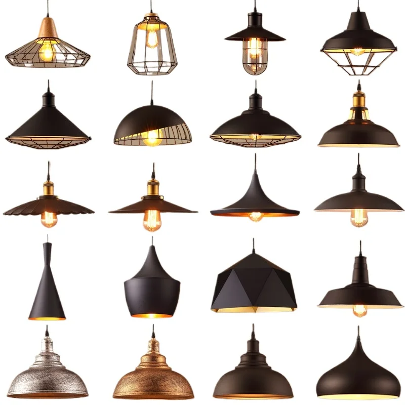 

Подвесной светильник из черного золота и железа — прочный настольный светильник в стиле фермерского дома для промышленных/Скандинавских/Современных обеденных зон