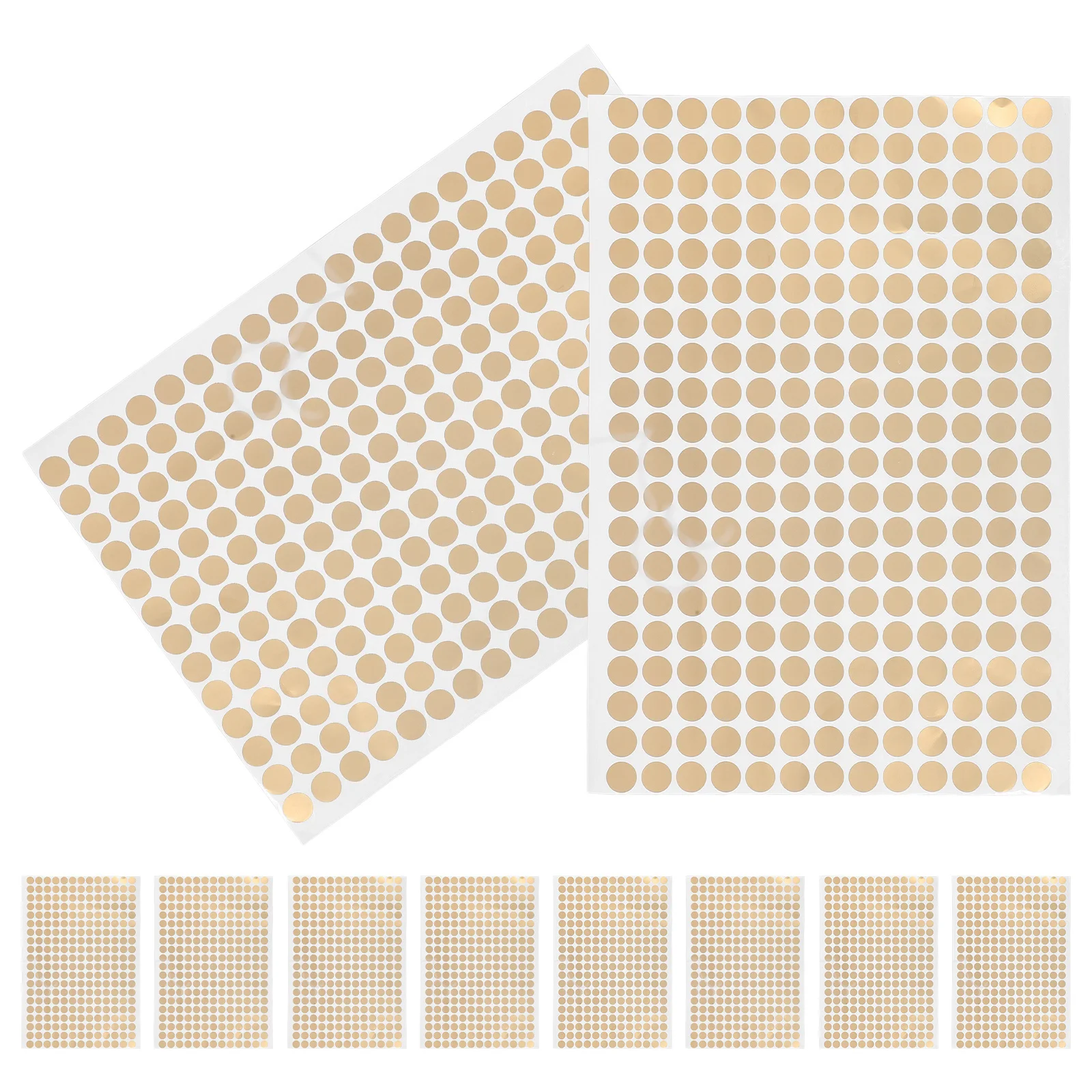 

10 Sheets Golden Copperboard Dot Label Stickers Self-Adhesive Coding Sorting Sealing Labels For Gift Boxes Envelopes Packaging