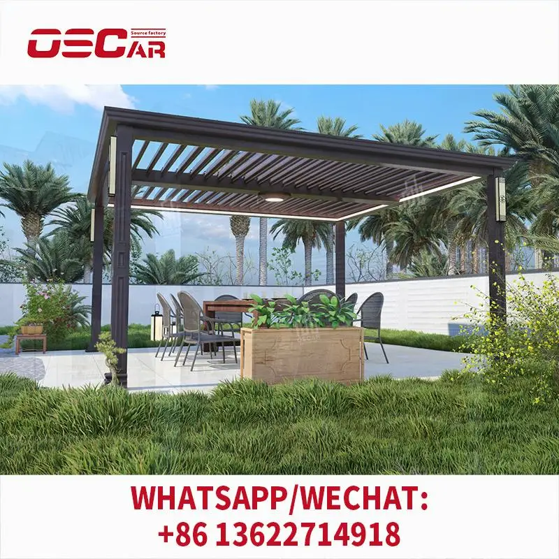 

Наружная жалюзированная беседка с водонепроницаемой открывающейся крышей, беседка, палубная крышка для сада, террасы, беседки на заднем дворе