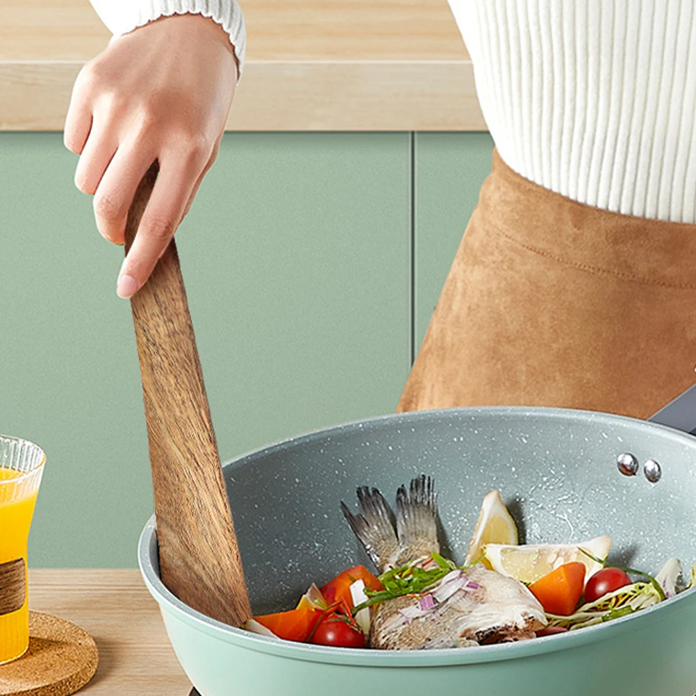 

Outdoor Spatula Kitchen Cooking Tool Non-slip Nonstick Wood Fried Eggs Flipping Wooden Utensil Turner Flipper Travel
