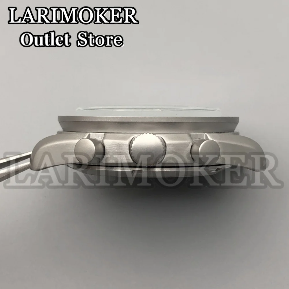 Larimoker-シルバーチタンウォッチケース,40mmサファイアガラス,vk63,vk64ムーブメントと互換性,ステンレススチールベゼル,ウォッチアクセサリーセット