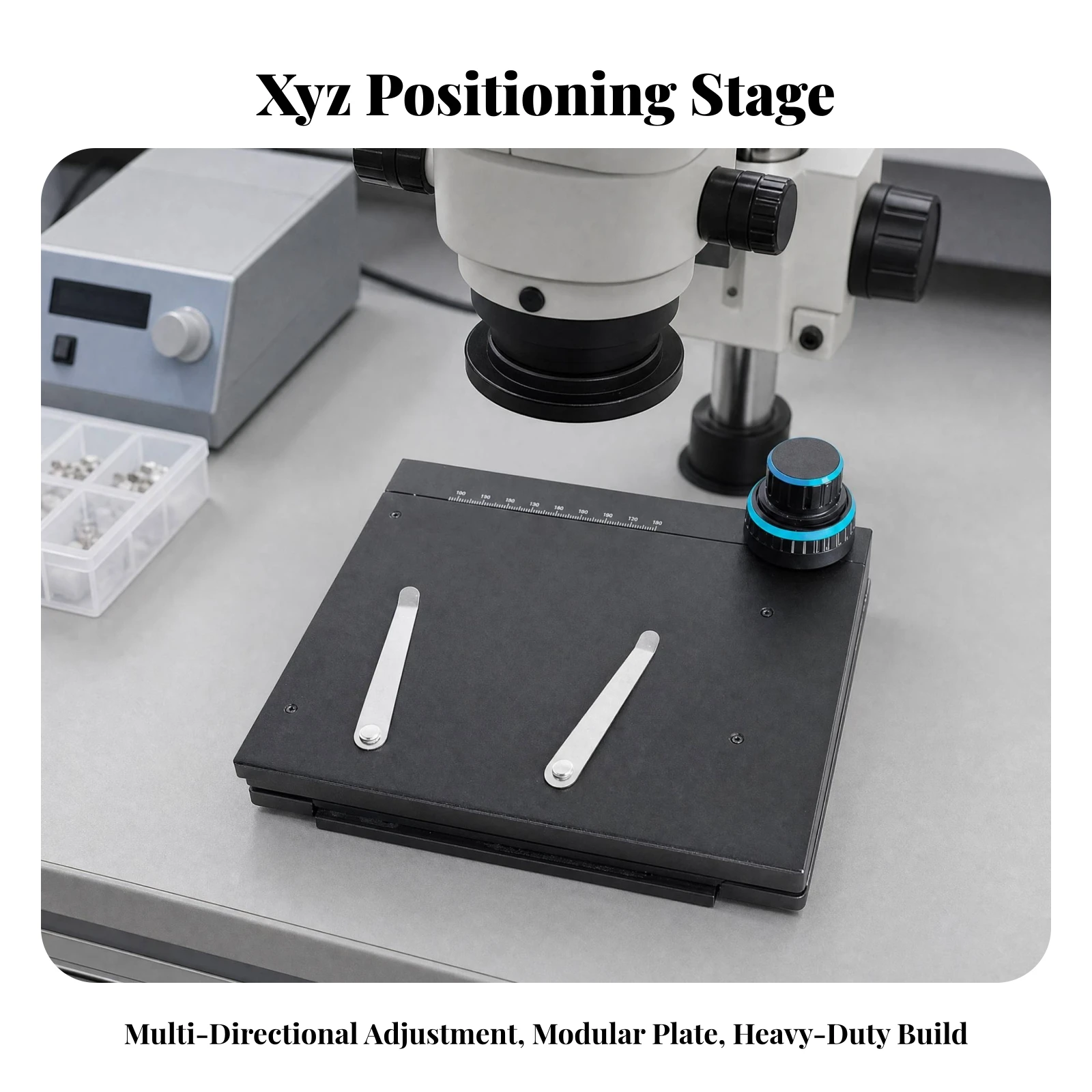 Microscope Stage Adjustable Specimen Alignment Platform with Graduated Markings Manual Positioning Platform Compact