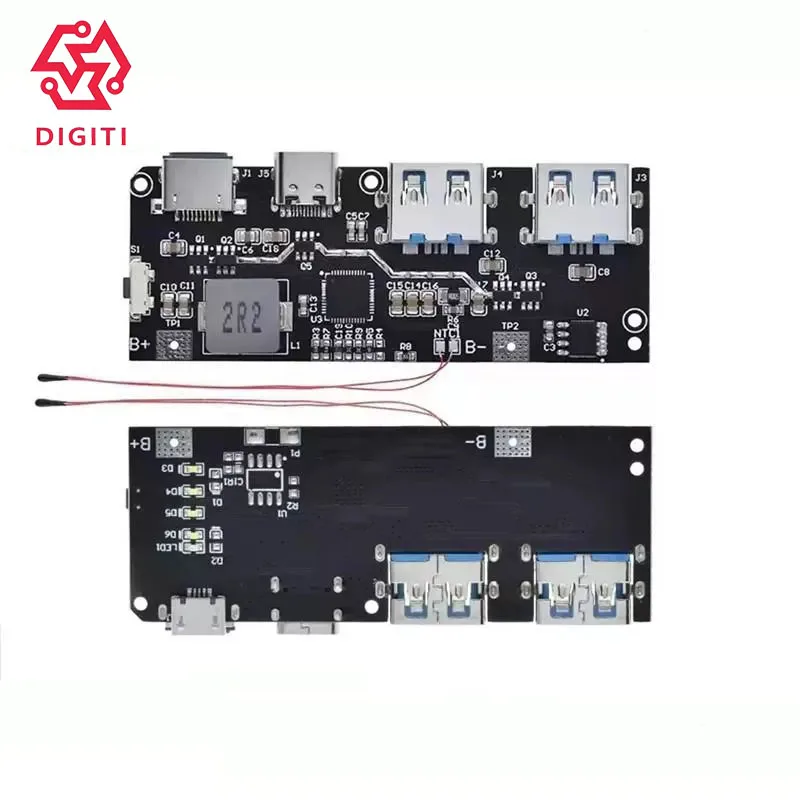 

QC4.0 QC3.0 LED Dual USB 5V 4.5A 22.5W Micro/Type-C USB Mobile Power Bank 18650 Charging Module Temperature Protection