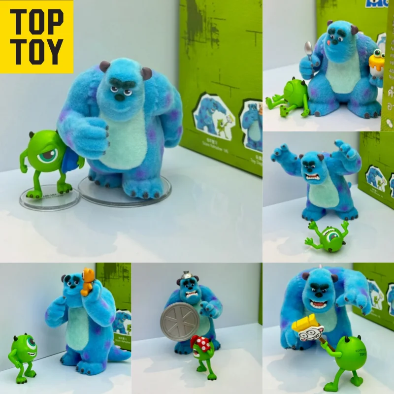 

Toptoy Pixar Monsters Inc Work Log Blind Box Sulley Mike Flocking Doll Cartoon Model Desktop Decoration Halloween Christmas Gift