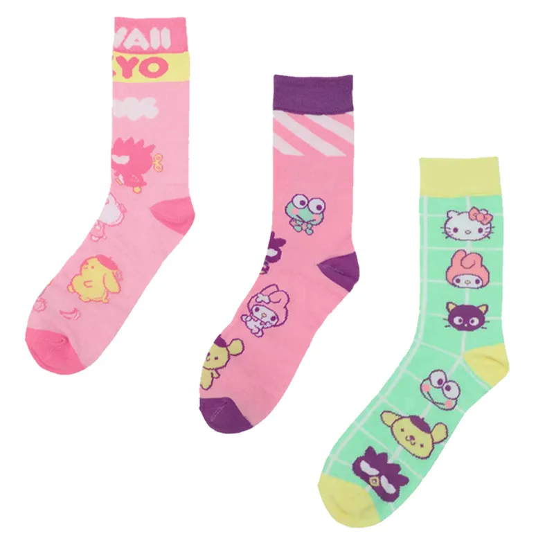 

Hello Kitty And Melody Mid Length Cotton Socks Sanrio Anime Cartoon Theme Socks