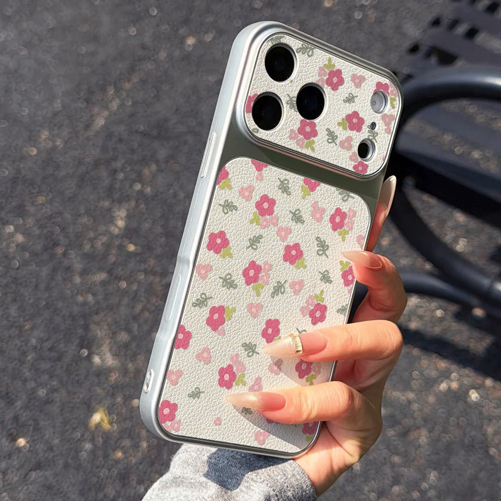 Luxury INS Flower Large Window Phone Case For iPhone 17 16 Pro Max 14 15 13 12 11 Camera Protector Shockproof Ultra Slim Cover view 4