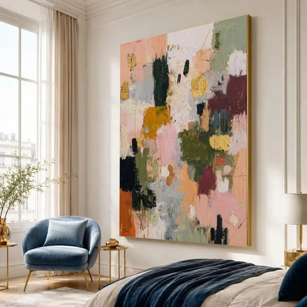 Large Abstract Canvas Painting 100% Hand Painted Handmade Artwork Oil Image for Living Room Home Indoor Decor Wall Art Picture