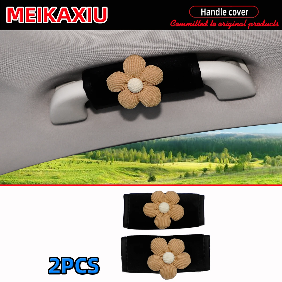 2PCS Weiche Plüsch Stoff Auto Türgriff Abdeckungen Blume frauen Grip Pull Zubehör Auto Innen Dekoration
