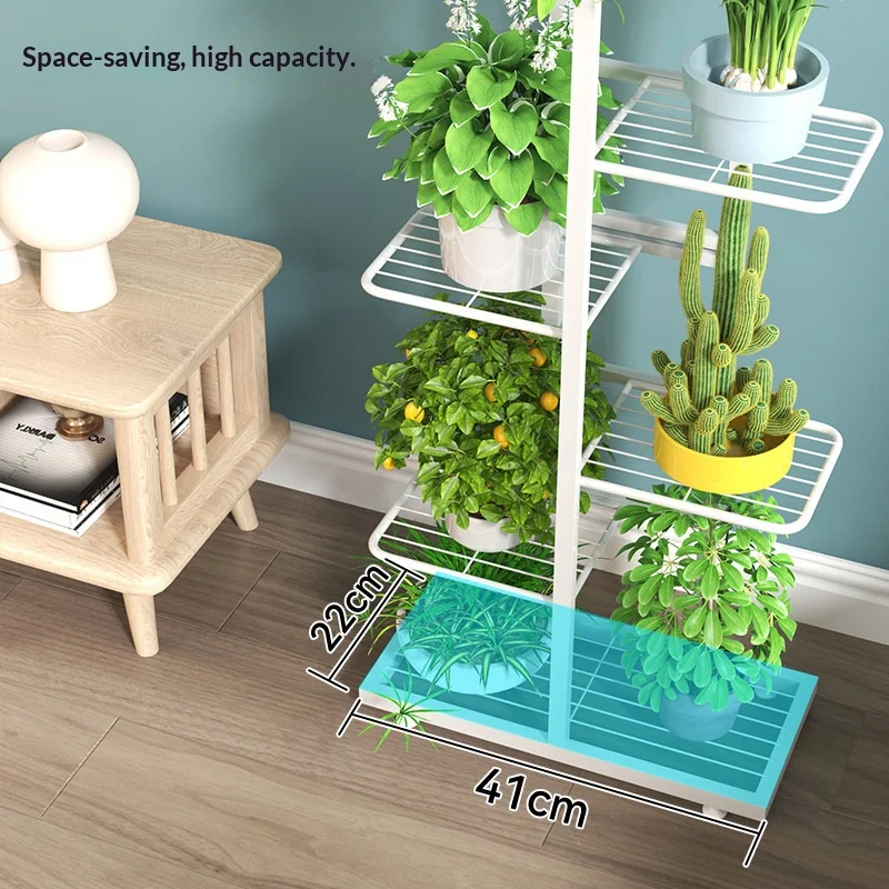 & European Metal Multi-layer Plant Stand Rotatable Flower Pot Shelf for Living Room Balcony Indoor Green Plants Wholesale