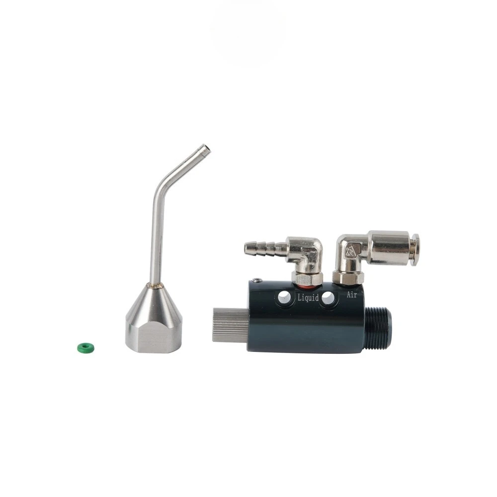 High-precision aluminum alloy elbow air atomization, no drip, round spray atomizer, narrow-angle atomizing nozzle